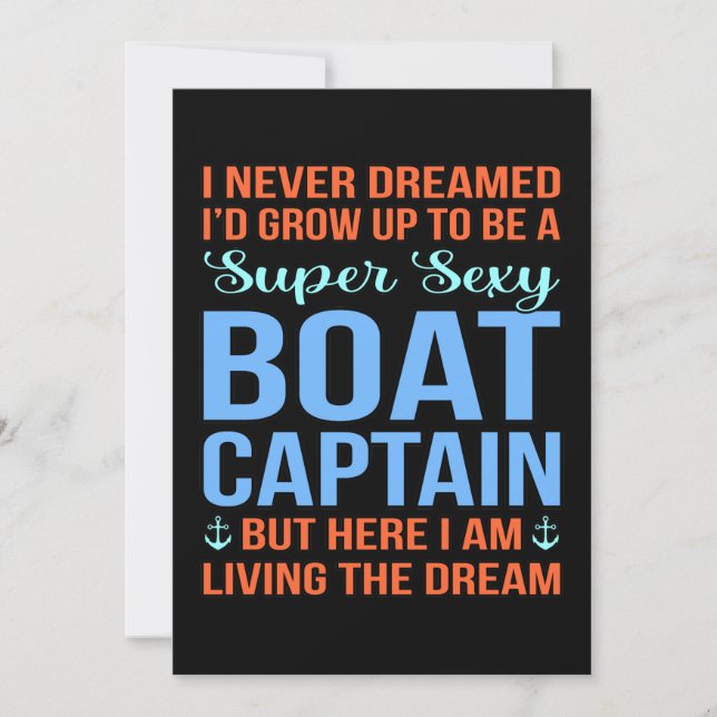 Carte De Remerciements Je Serais Capitaine Bateau Amateur De Croisière (Devant)