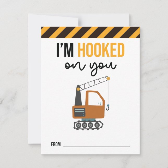Carte De Remerciements Je suis accroché sur vous Enfants Construction Car (Devant)