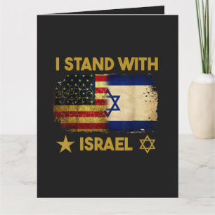 Carte De Remerciements Je suis avec Israël Drapeau Amérique