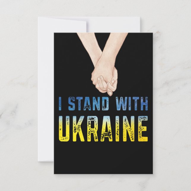 Carte De Remerciements Je Suis Avec La Chemise Ukraine Soutenez Le Drapea (Devant)