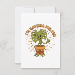 Carte De Remerciements "Je Suis De Tout Cœur Avec Toi" Plante Monstera de
