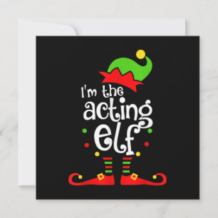 Carte De Remerciements Je suis Elf Xmas par intérim Famille Ami Noël