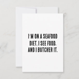 Carte De Remerciements Je suis sur un régime de fruits de mer. Je vois de
