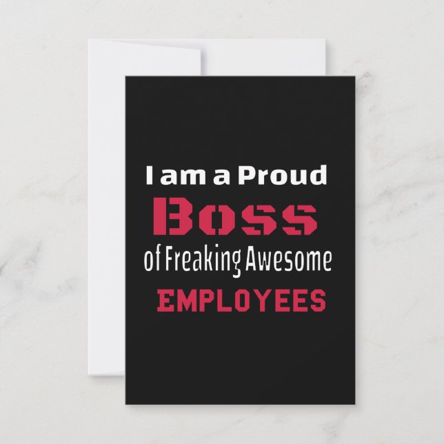 Carte De Remerciements Je suis un patron fier de Freaking Awesome Employé (Devant)