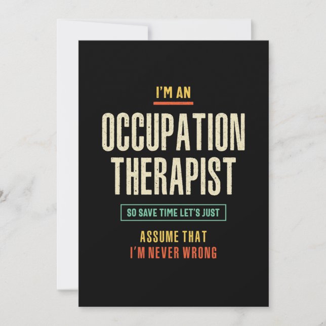 Carte De Remerciements Je suis un thérapeute d'occupation (Devant)