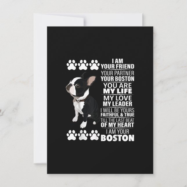 Carte De Remerciements Je Suis Votre Ami Votre Partenaire Votre Boston Te (Devant)