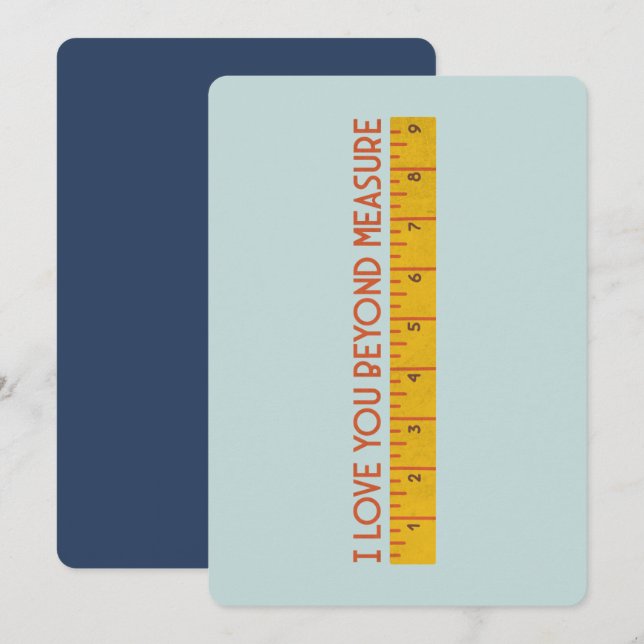Carte De Remerciements Je T'Aime Au-Delà De La Mesure (Devant / Derrière)