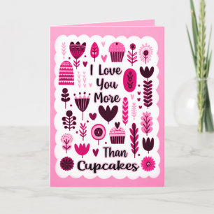 Carte De Remerciements Je T'Aime Plus Que Des Cupcakes La Journée Des Val