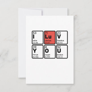 Carte De Remerciements Je t'aime Table Périodice