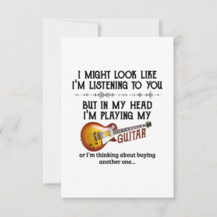 Carte De Remerciements Je t'écoute, mais dans ma tête je joue