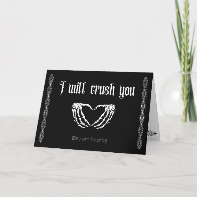 Carte De Remerciements Je vais vous écraser - Goth Valentine's Card (Devant)