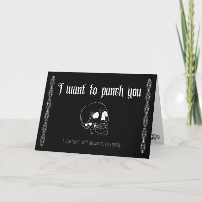 Carte De Remerciements Je veux vous frapper - Goth Valentine's Card (Devant)
