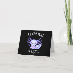 Carte De Remerciements Je vous aime beaucoup Axolotl en amour Faux Canvas