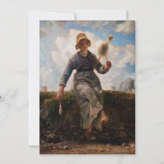 Carte De Remerciements Jean-Francois Millet - La fillette (Devant)