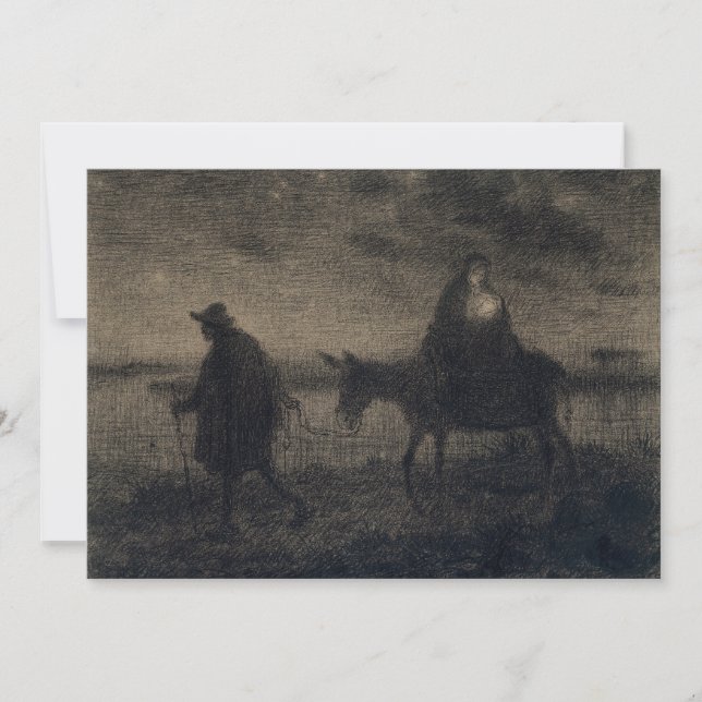 Carte De Remerciements Jean-François Millet - Le Vol En Egypte (Devant)