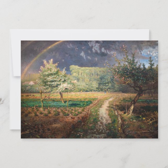 Carte De Remerciements Jean-François Millet - Printemps à Barbizon (Devant)