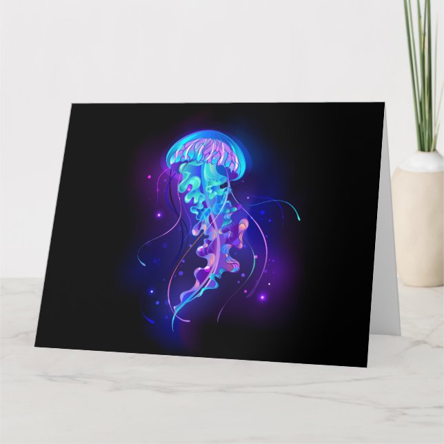 Carte De Remerciements Jellyfish éclatante couleur (Devant)