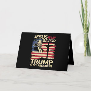 Carte De Remerciements Jésus est mon sauveur Trump est mon président Drap