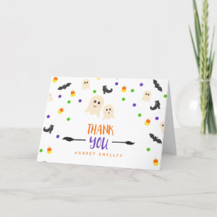 Carte De Remerciements Jeter un oeil à un Baby shower d'Halloween Boo