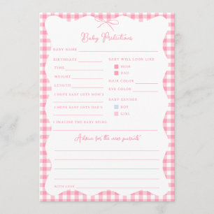 Carte De Remerciements Jeu de prédictions et de conseils pour bébé Pink G