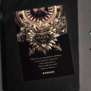 Carte De Remerciements Jeu Night Party Black Gold Custom