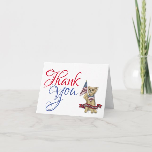 Carte De Remerciements JJ Le Yorkie Tout-Américain (Devant)
