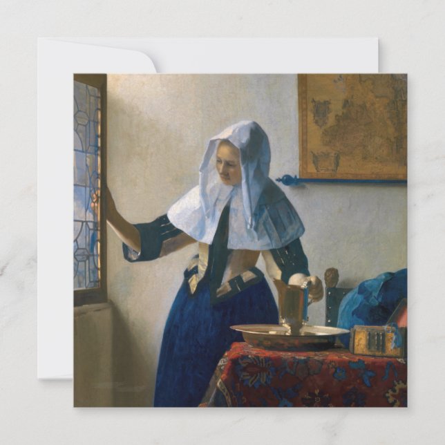 Carte De Remerciements Johannes Vermeer - Femme avec un lanceur d'eau (Devant)