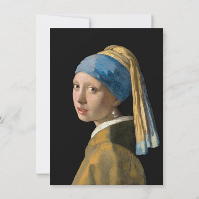 Carte De Remerciements Johannes Vermeer - Fille avec une oreille perle (Devant)