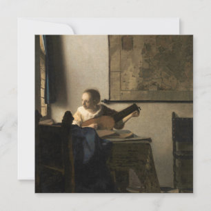 Carte De Remerciements Johannes Vermeer - Jeune femme avec un trait