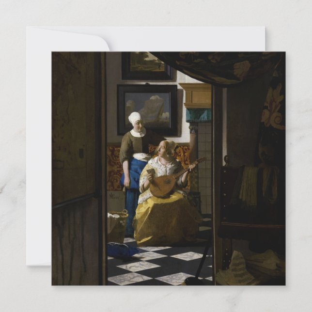 Carte De Remerciements Johannes Vermeer - La lettre d'amour (Devant)
