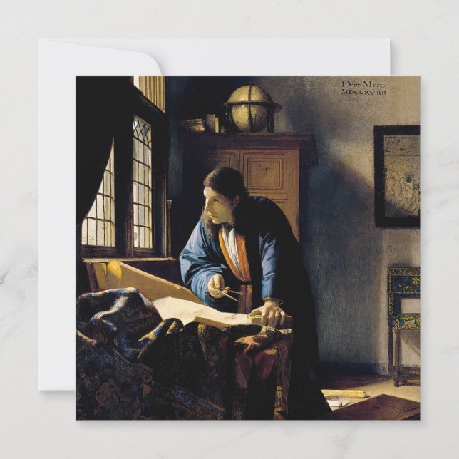 Carte De Remerciements Johannes Vermeer - Le géographe (Devant)