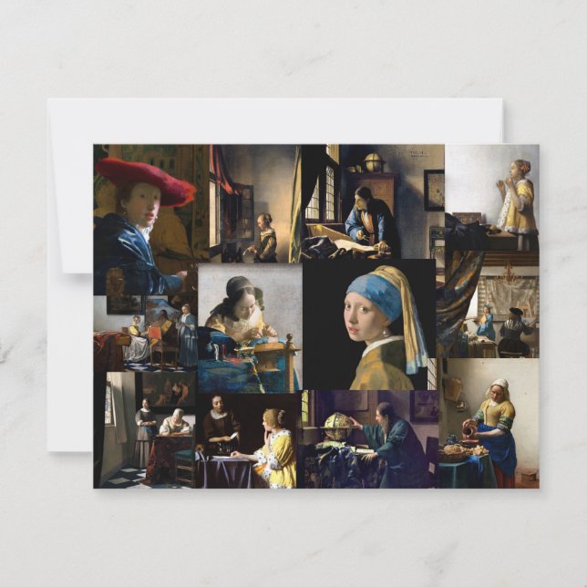 Carte De Remerciements Johannes Vermeer - Patchwork de chefs-d'oeuvre (Devant)
