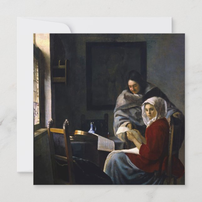 Carte De Remerciements Johannes Vermeer - Une fille interrompue à sa musi (Devant)