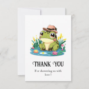 Carte De Remerciements Joli Baby shower de grenouille