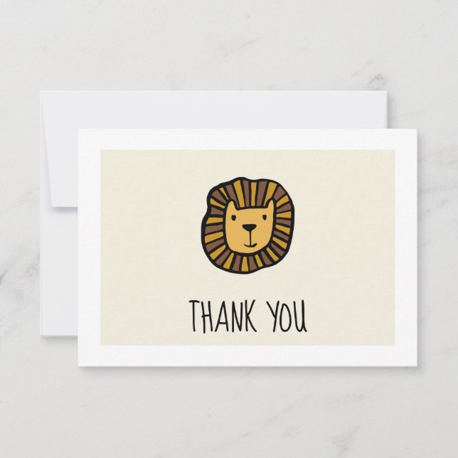 Carte De Remerciements Joli Baby shower de lions de jungle (Devant)