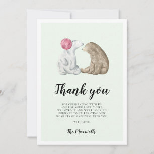 Carte De Remerciements Joli Baby shower d'ours d'aquarelle