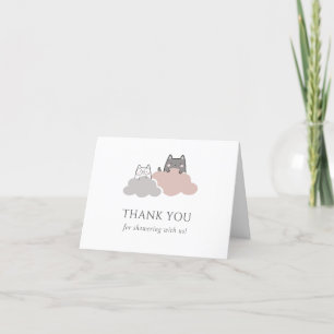 Carte De Remerciements Joli Baby shower moderne Kitten