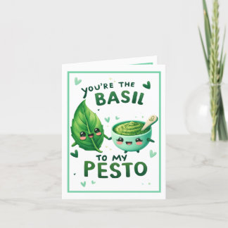 Carte De Remerciements Joli Basilic Kawaii et Pesto