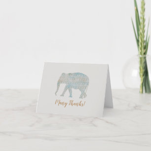 Carte De Remerciements Joli éléphant Boho