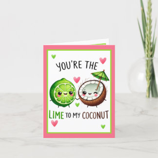 Carte De Remerciements Joli Kawaii Lime et Noix de Coco