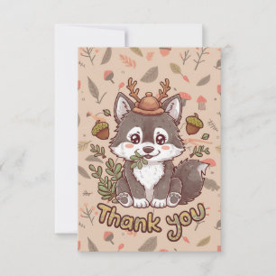 Carte De Remerciements Joli loup Whimsical