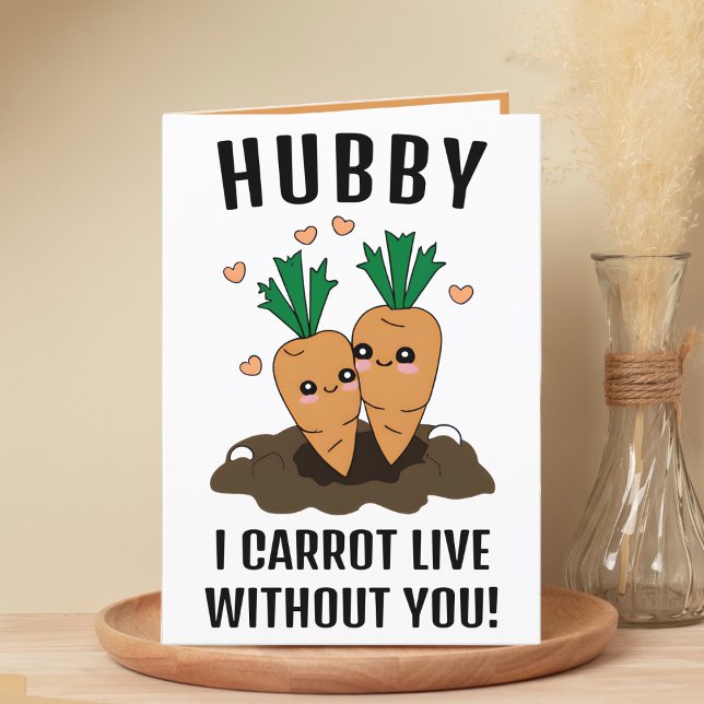 Carte De Remerciements Joli Mari De Joyeux Anniversaire De Carottes (cute funny carrot birthday card for husband)