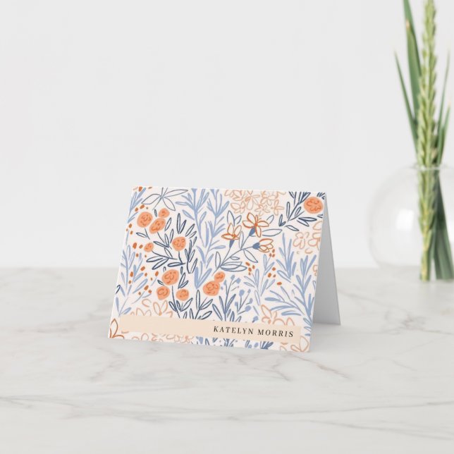 Carte De Remerciements Joli Motif rose Fleur Personnalisé (Devant)