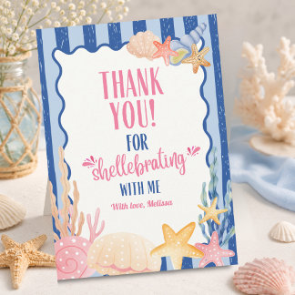 Carte De Remerciements Joli Nautilus Rose Coquillage Anniversaire
