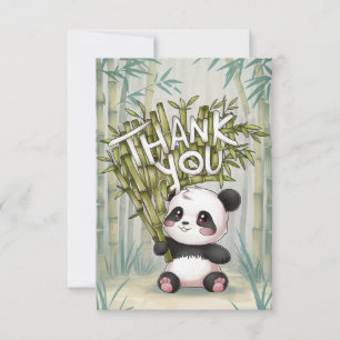 Carte De Remerciements Joli Panda Wood