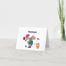 Joli Petit Souris avec Fleurs