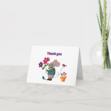 Joli Petit Souris avec Fleurs
