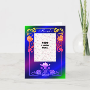 Carte De Remerciements Joli Rainbow Floral Frame Mariage Photo