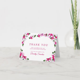 Carte De Remerciements Joli rose blanc floral 60e anniversaire