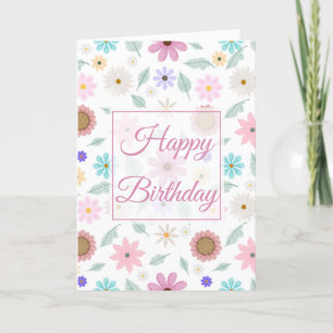 Carte De Remerciements Joli rose Fleurs Super Design rétro